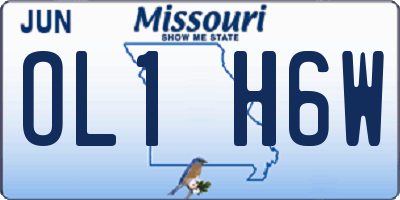 MO license plate OL1H6W