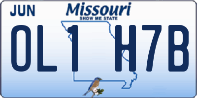 MO license plate OL1H7B