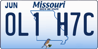 MO license plate OL1H7C