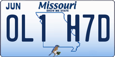 MO license plate OL1H7D