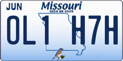 MO license plate OL1H7H
