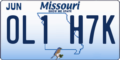 MO license plate OL1H7K