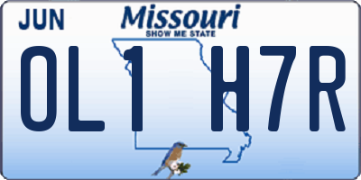 MO license plate OL1H7R