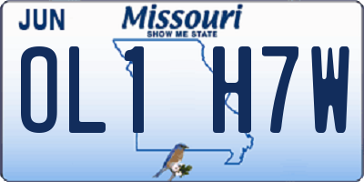 MO license plate OL1H7W