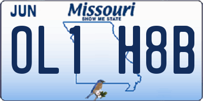 MO license plate OL1H8B