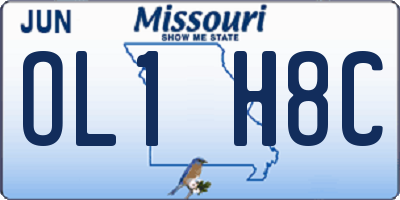 MO license plate OL1H8C
