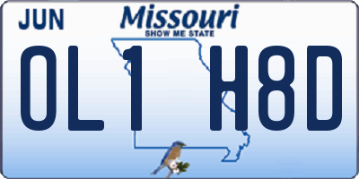 MO license plate OL1H8D