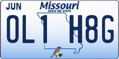 MO license plate OL1H8G