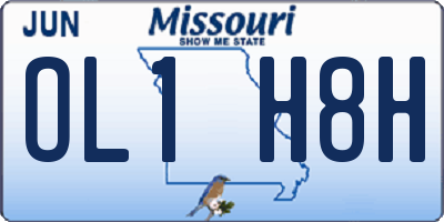 MO license plate OL1H8H