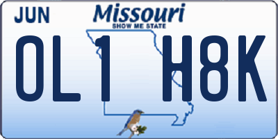 MO license plate OL1H8K
