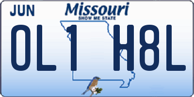 MO license plate OL1H8L