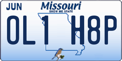 MO license plate OL1H8P