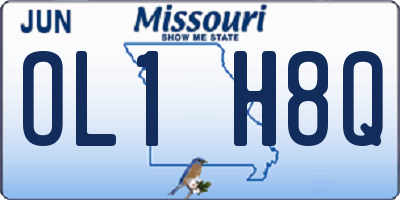 MO license plate OL1H8Q