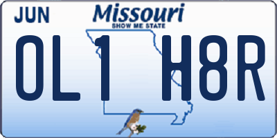MO license plate OL1H8R