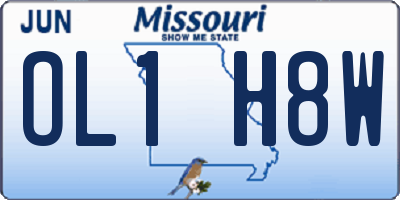 MO license plate OL1H8W