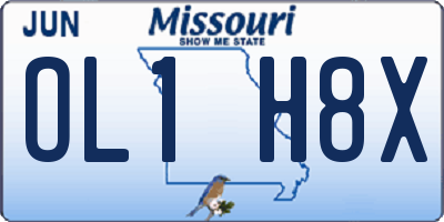 MO license plate OL1H8X