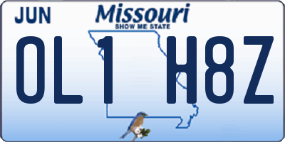 MO license plate OL1H8Z