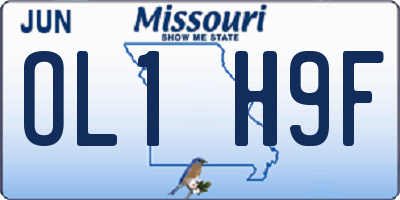 MO license plate OL1H9F