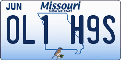 MO license plate OL1H9S
