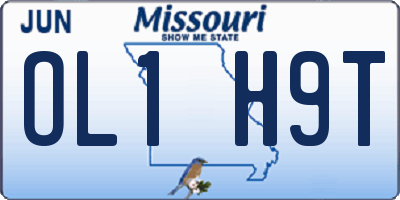 MO license plate OL1H9T