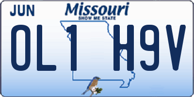 MO license plate OL1H9V