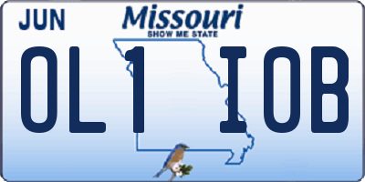 MO license plate OL1I0B