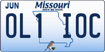 MO license plate OL1I0C