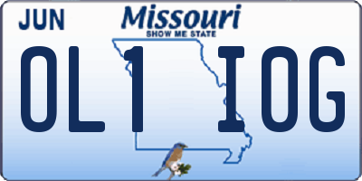 MO license plate OL1I0G