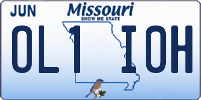 MO license plate OL1I0H