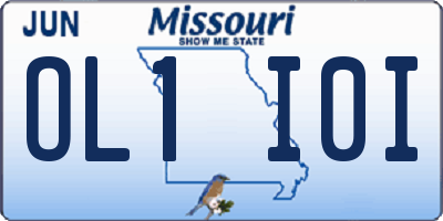 MO license plate OL1I0I