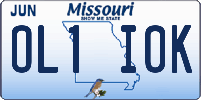 MO license plate OL1I0K