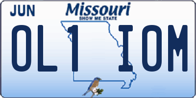 MO license plate OL1I0M