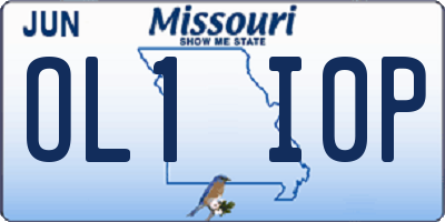 MO license plate OL1I0P