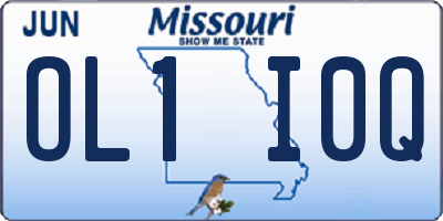 MO license plate OL1I0Q