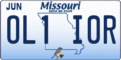 MO license plate OL1I0R