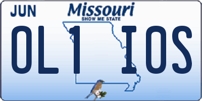 MO license plate OL1I0S