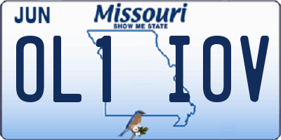 MO license plate OL1I0V