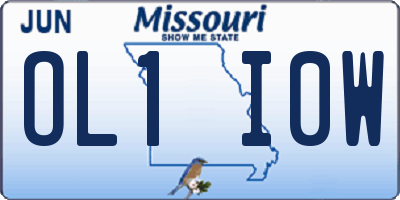MO license plate OL1I0W
