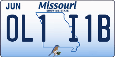 MO license plate OL1I1B