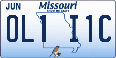 MO license plate OL1I1C