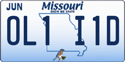 MO license plate OL1I1D