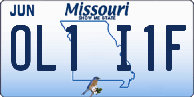 MO license plate OL1I1F