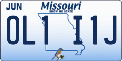 MO license plate OL1I1J