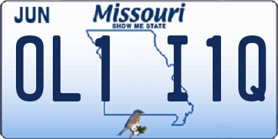 MO license plate OL1I1Q