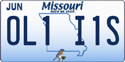 MO license plate OL1I1S