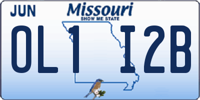 MO license plate OL1I2B