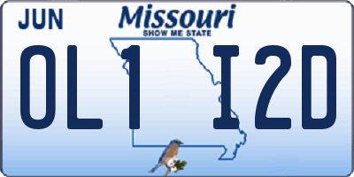 MO license plate OL1I2D