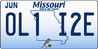 MO license plate OL1I2E