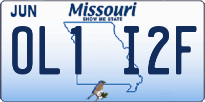 MO license plate OL1I2F