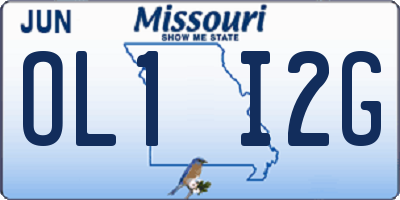 MO license plate OL1I2G